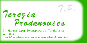 terezia prodanovics business card